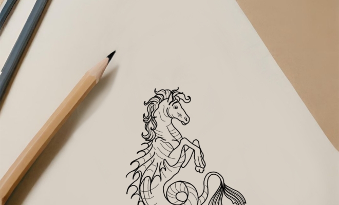 flash tattoo d'une cheval à queue de sirène, Fragments d'elle, Bordeaux