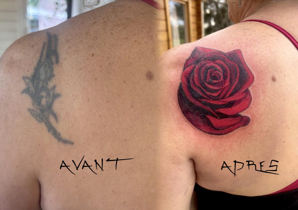 Fragments Delle Tatouage Traits Fins Bazas COVER ROSE 1