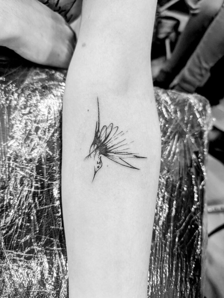 Fragments Delle Tatouage Traits Fins Bazas Tatouage Colibiri Copie Copie