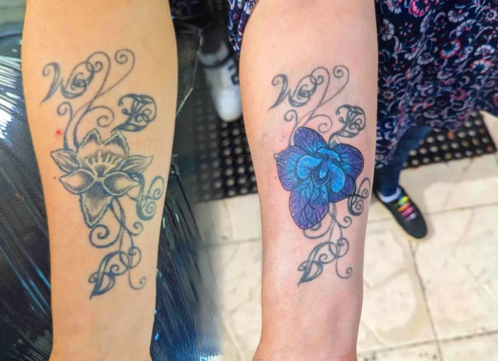 Fragments Delle Tatouage Traits Fins Bazas Tatouage Cover Orchidee Langon Fragments D Elle 1