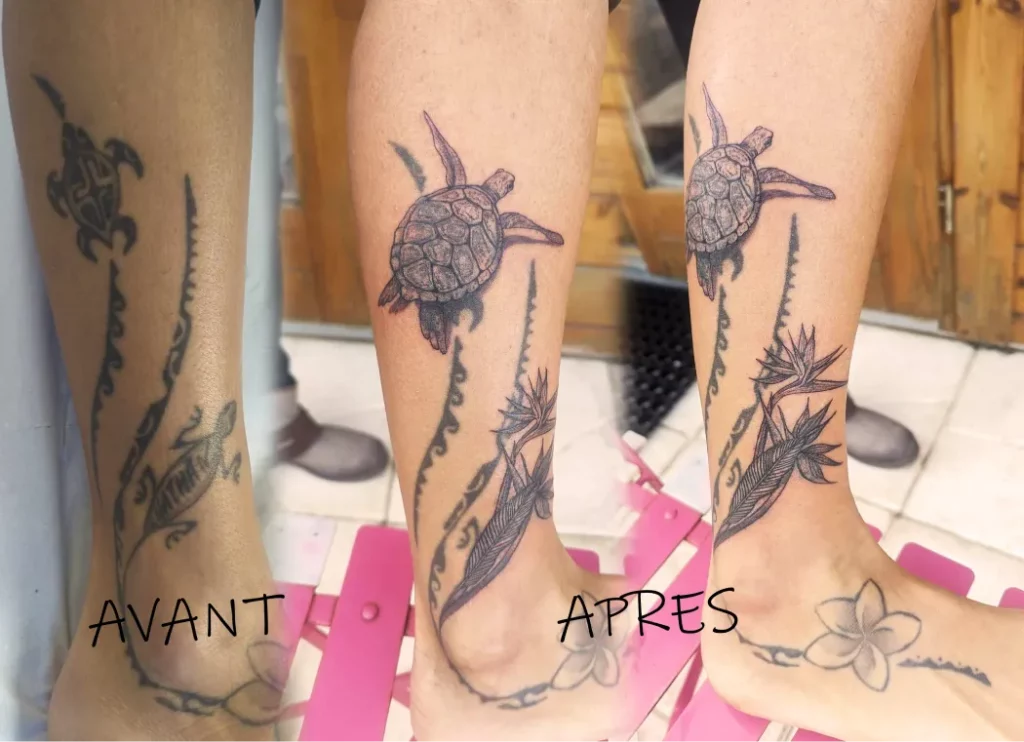 Fragments Delle Tatouage Traits Fins Bazas Tatouage Cover Tortue Oiseaux De Paradis Fragments D Elle 1