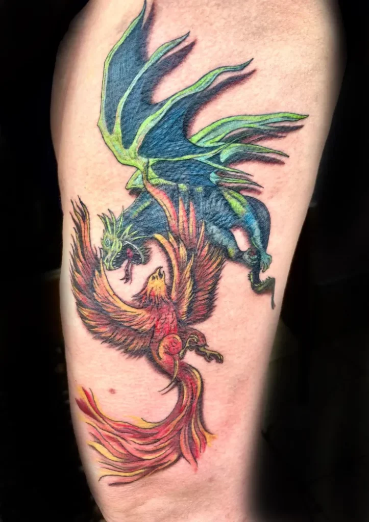 Fragments Delle Tatouage Traits Fins Bazas Tatouage De Dragon Et Phoenix Fragments D Elle Copie 1